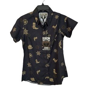 DIXXON Flannel Company V-Twin Women’s Short Sleeve Casual Button Up Sz S NWT